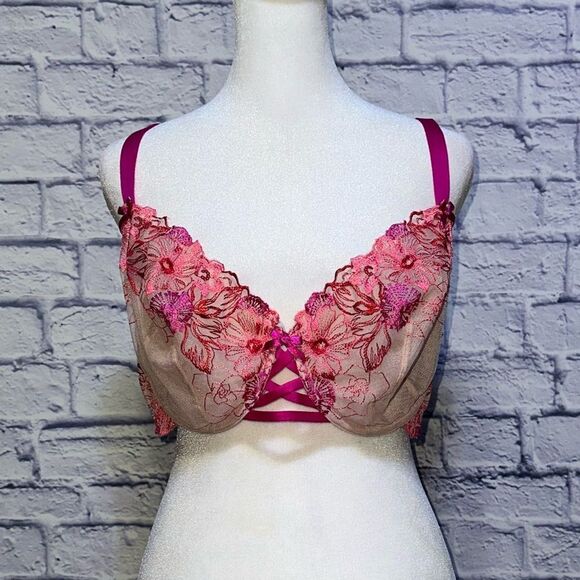 Cacique Embroidered Unlined Balconette Bra 42D - Picture 2 of 11